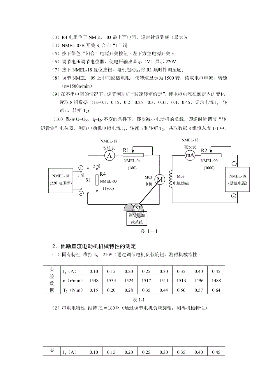 他励直流电动机机械特性的测定实验报告_第2页