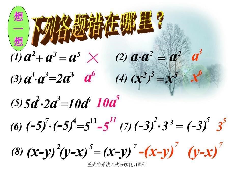 整式的乘法因式分解复习课件经典实用_第5页