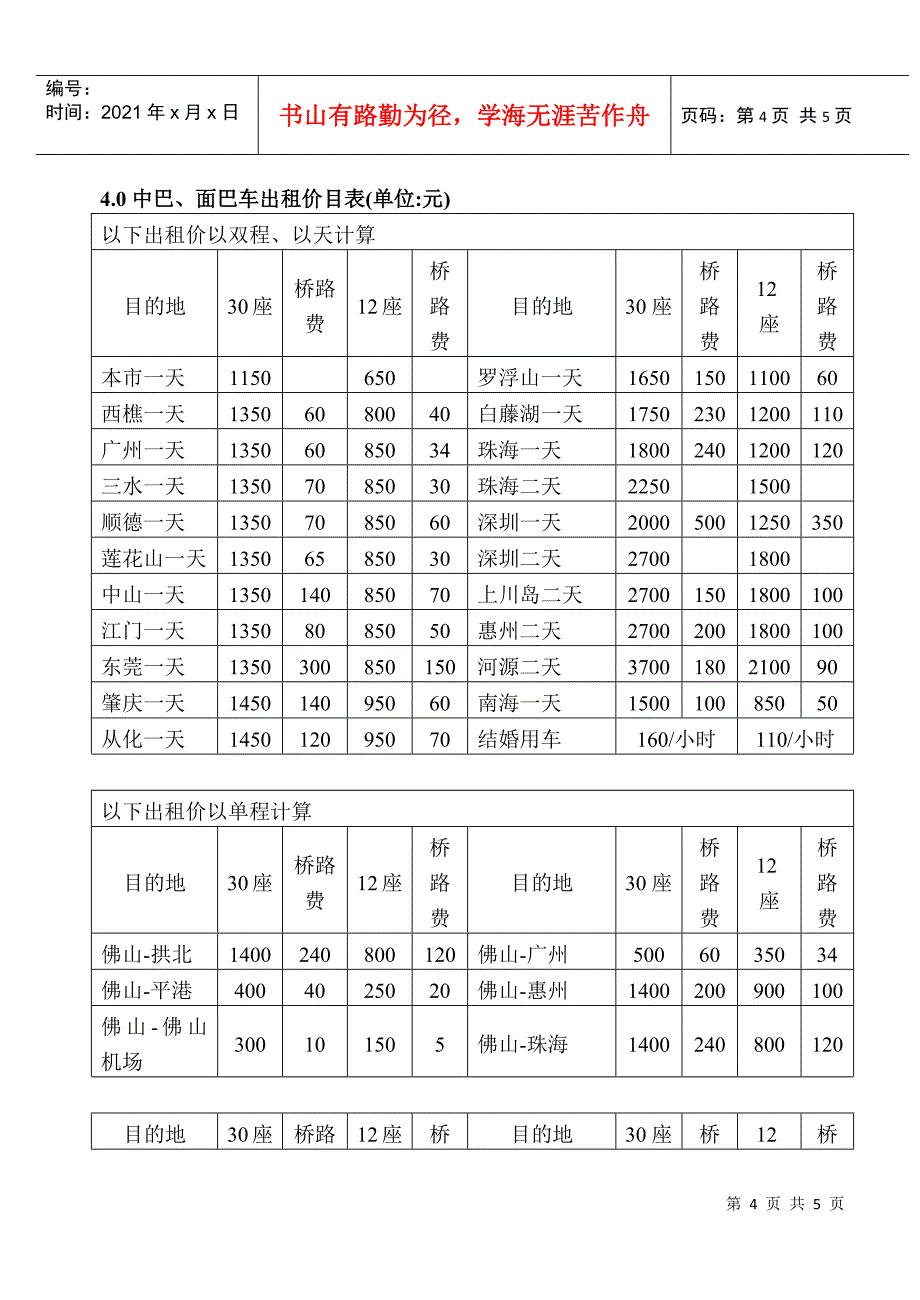 WI-ZB-03-02佛山宾馆行政车出租价目表_第4页