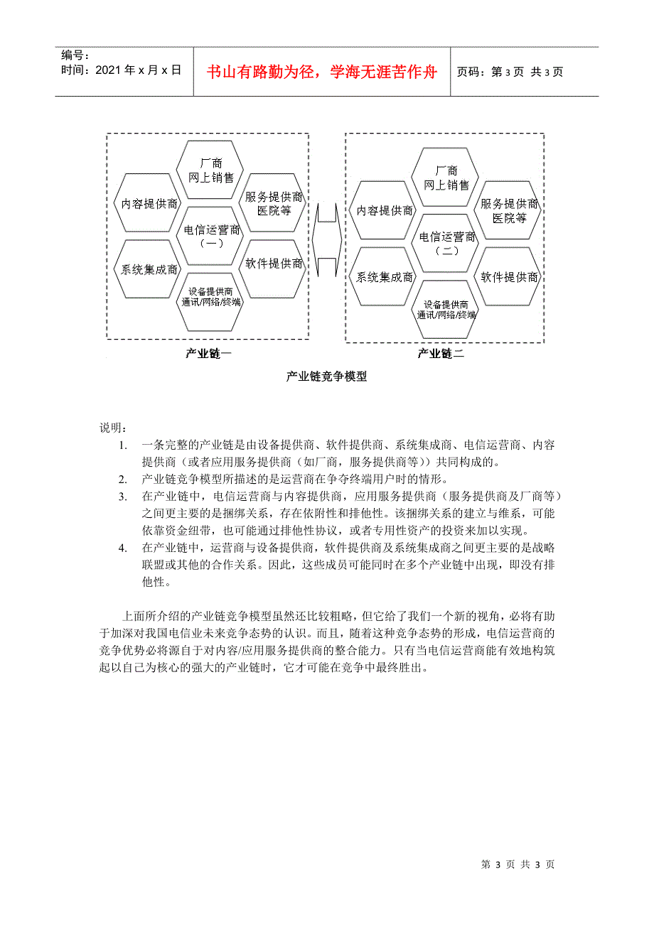 构筑电信运营商的竞争优势——产业链竞争模型_第3页