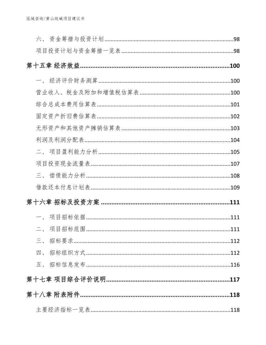 黄山纯碱项目建议书_范文模板_第5页