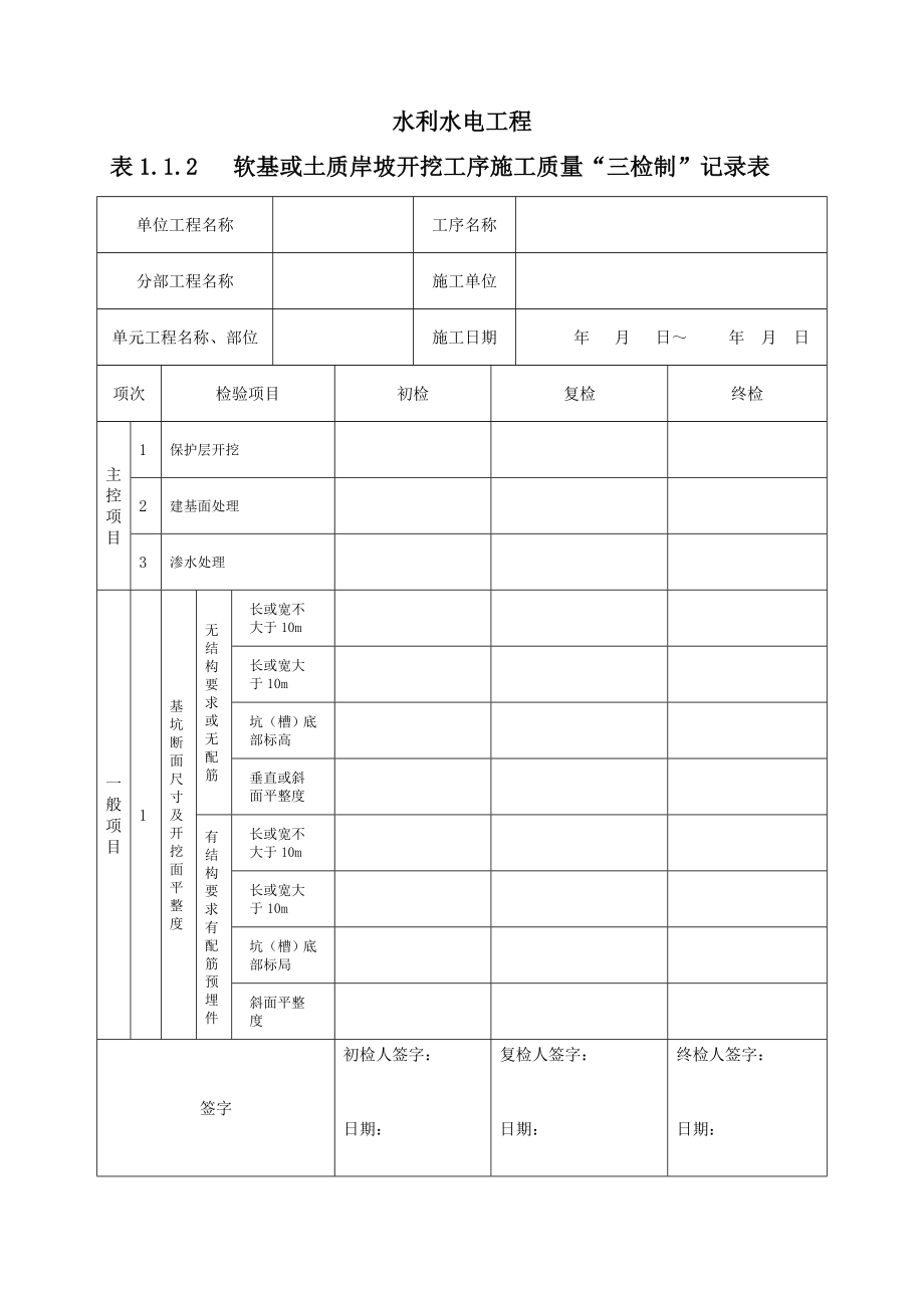 水利工程三检制及平行检测表格_第3页