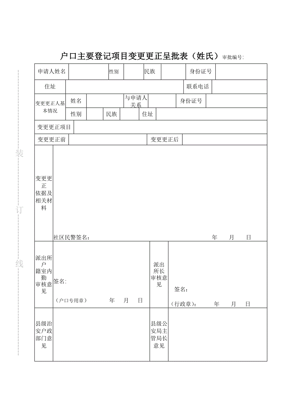 新变更姓氏审批表_第1页
