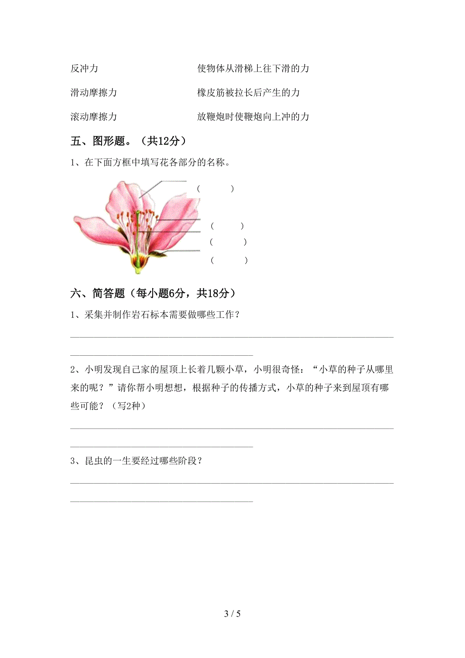 四年级科学上册期末测试卷(汇编).doc_第3页