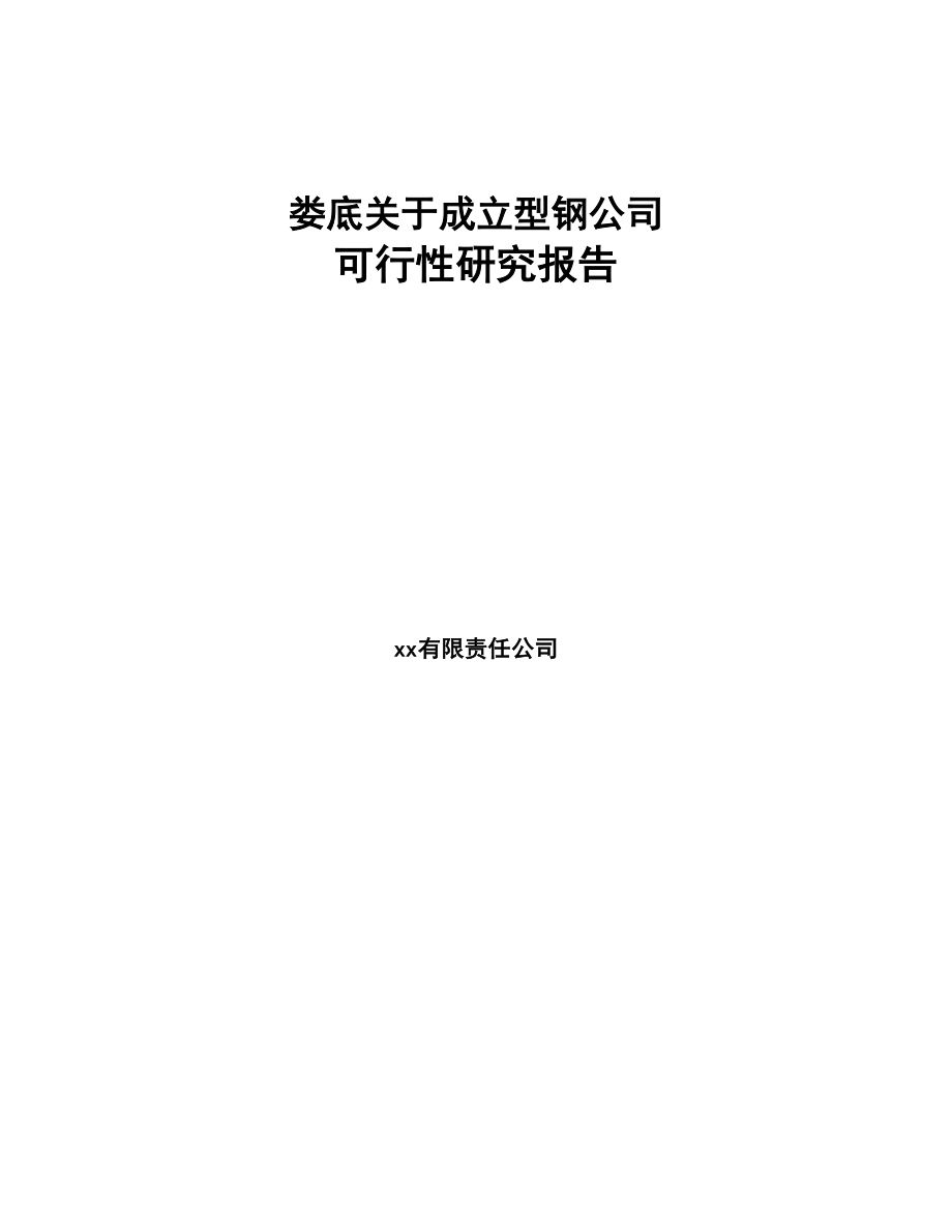 娄底关于成立型钢公司可行性研究报告(DOC 76页)