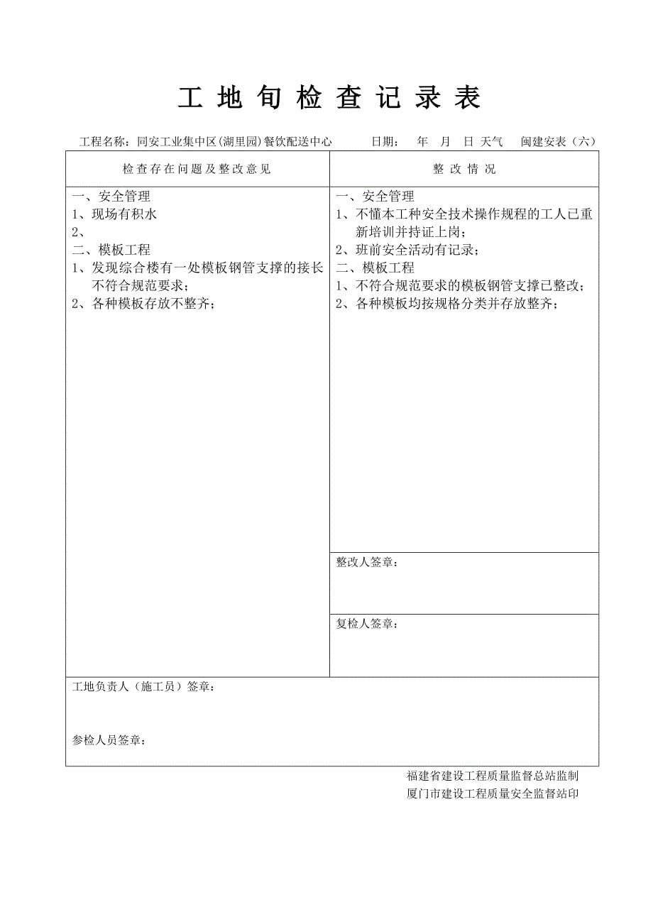 精品资料2022年收藏每星期工地旬检查记录表_第5页