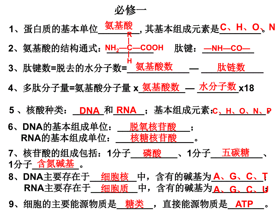 高中生物必修一、二、三基本知识背记检查清单_第2页