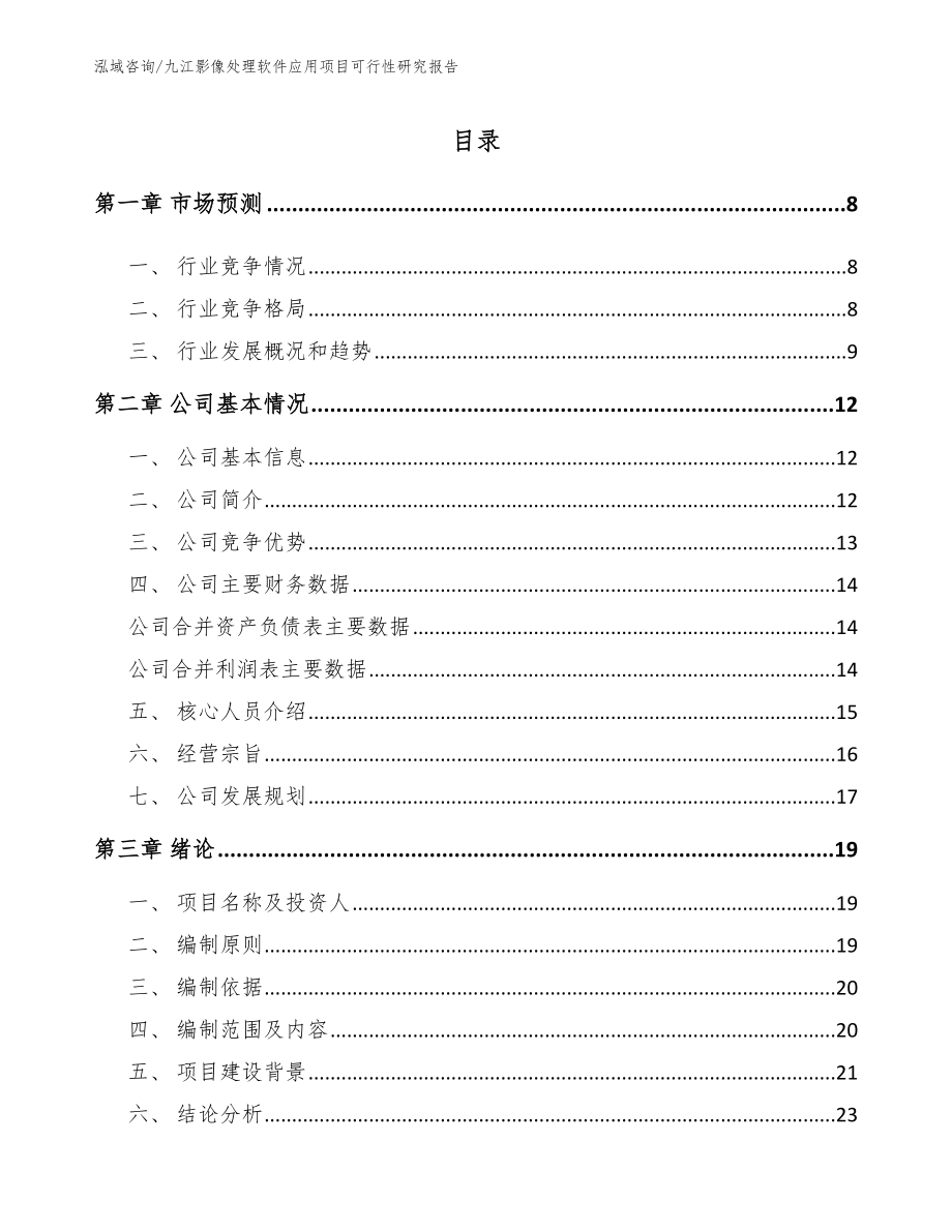 九江影像处理软件应用项目可行性研究报告_第1页
