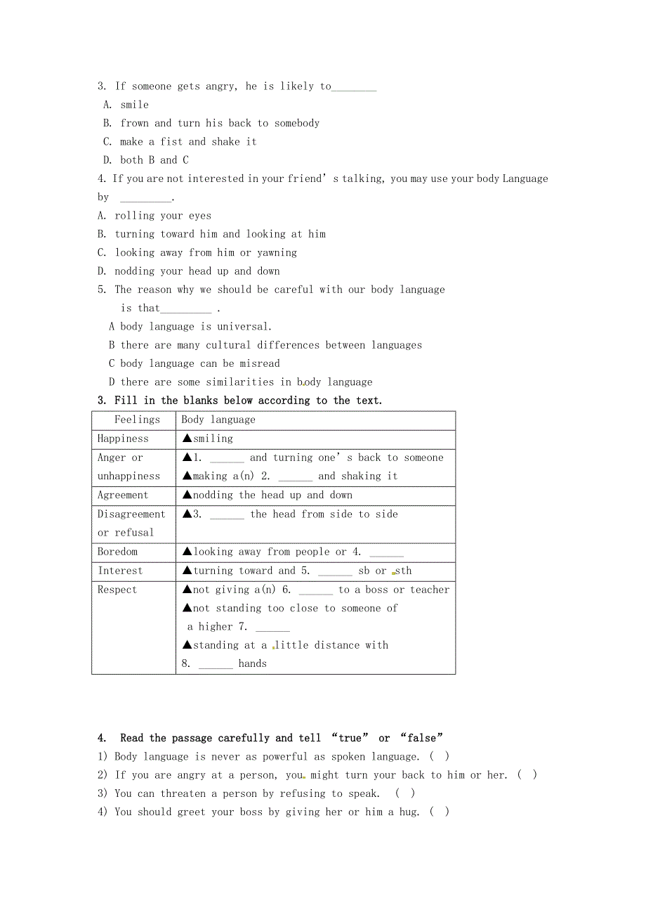 江西省高中英语Unit4 Body Language UsingLanguage阅读导学案人教版必修4精修版_第2页