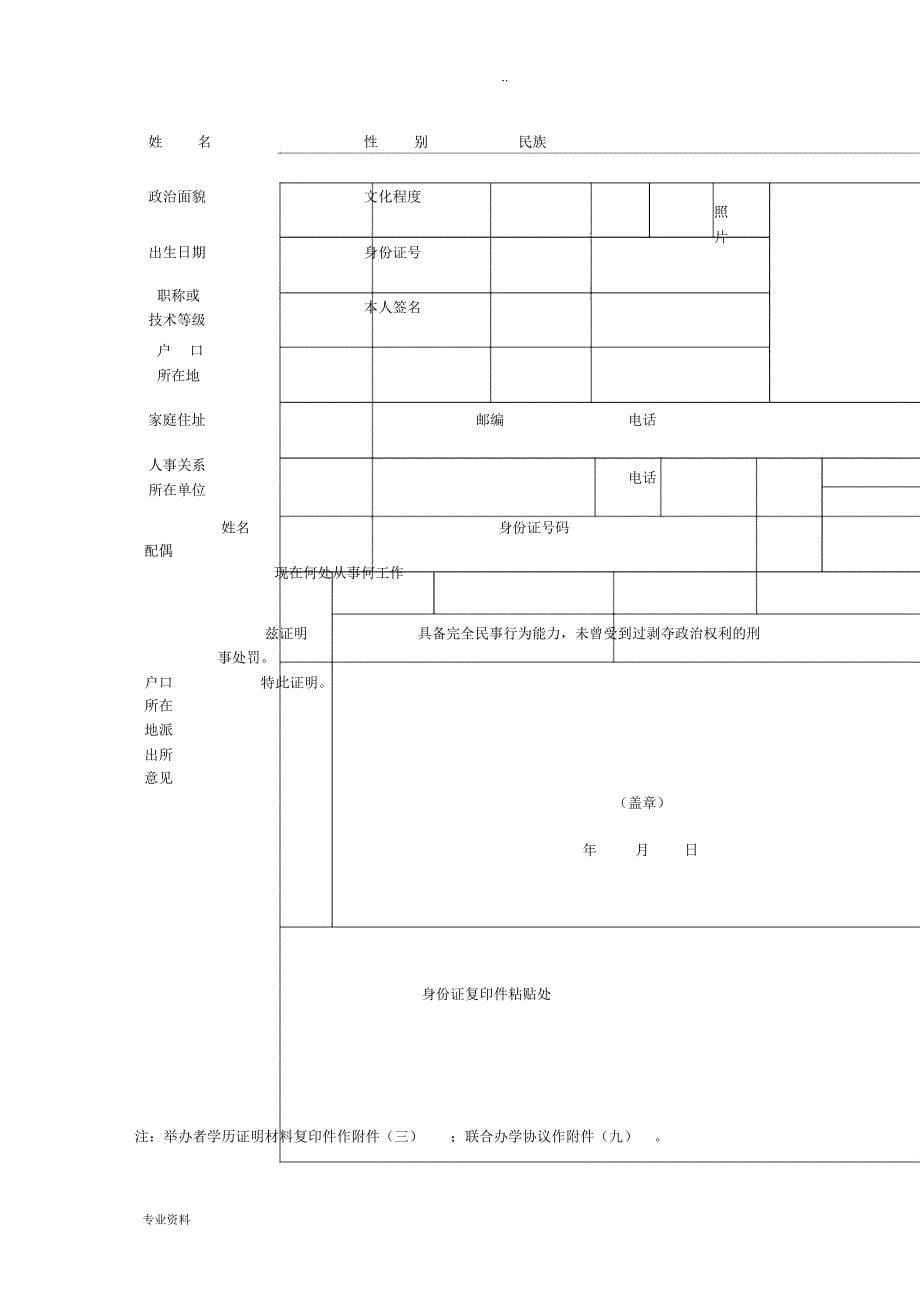 民办职业培训学校审批表_第5页