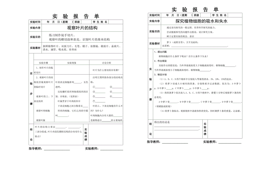 初中生物实验报告单学生用.doc_第3页