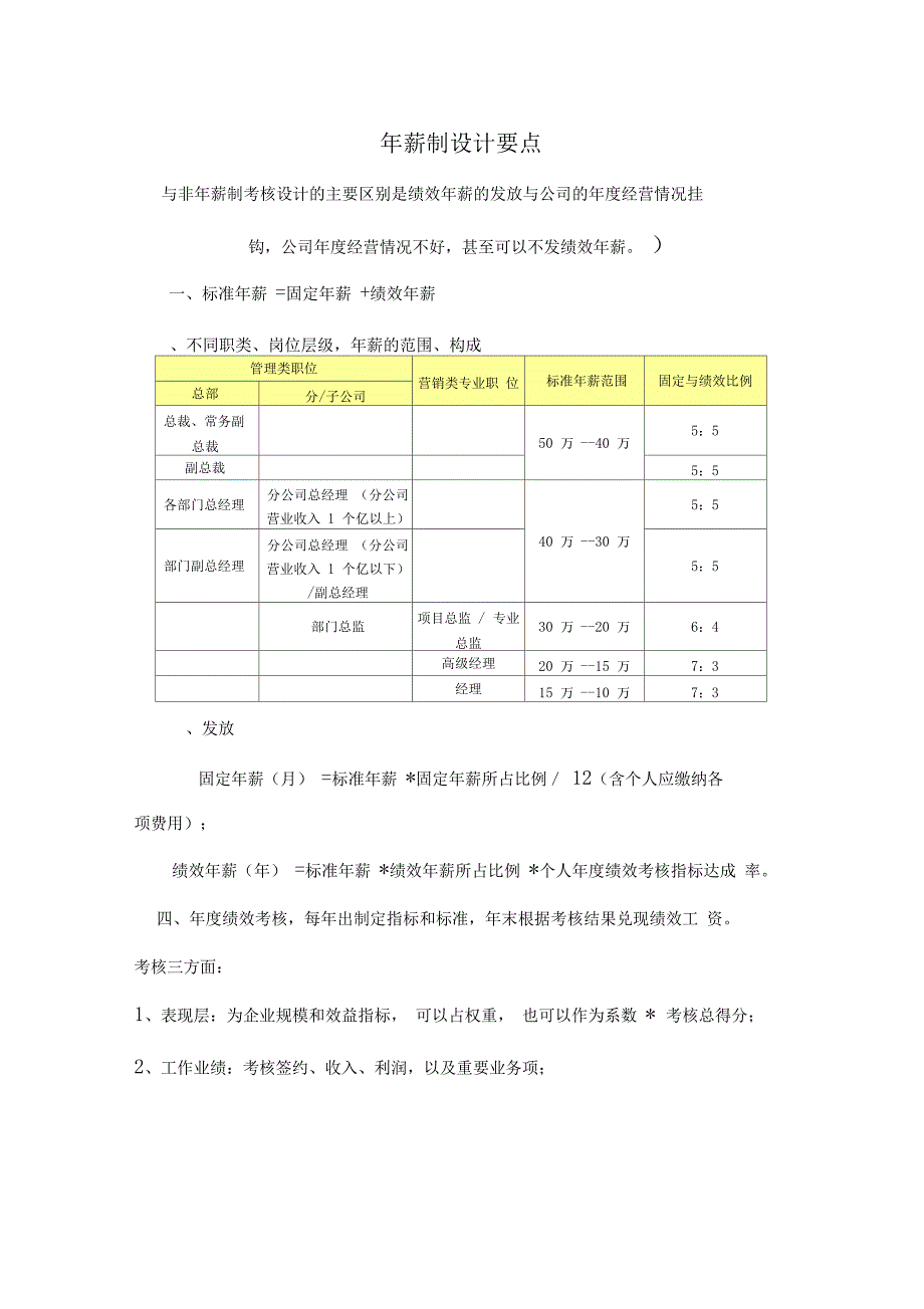 年薪制设计要点及细则参考_第1页