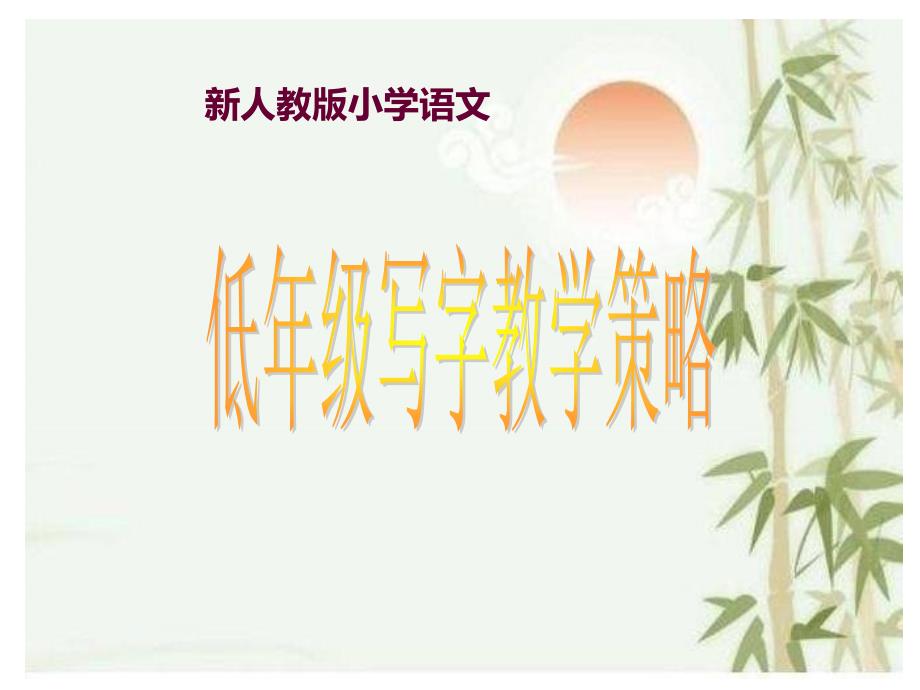 新人教版小学语文低年级写字教学策略教师培训提纲课件_第1页