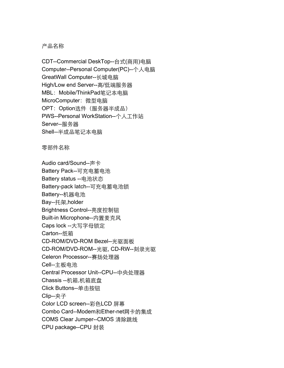 各行业专业英语词汇-笔记本类_第1页