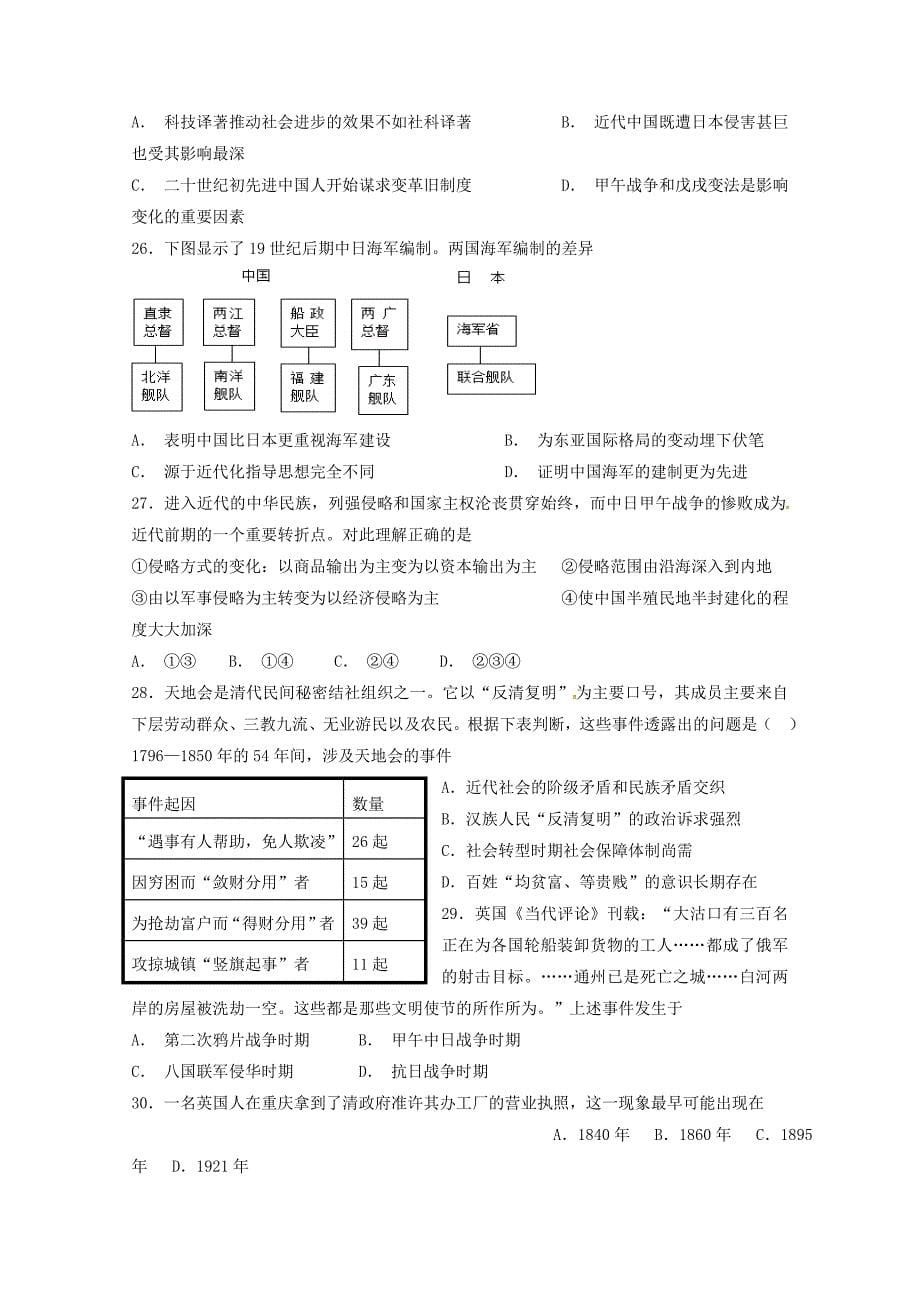 2018-2019学年高一历史10月半月考试题.doc_第5页