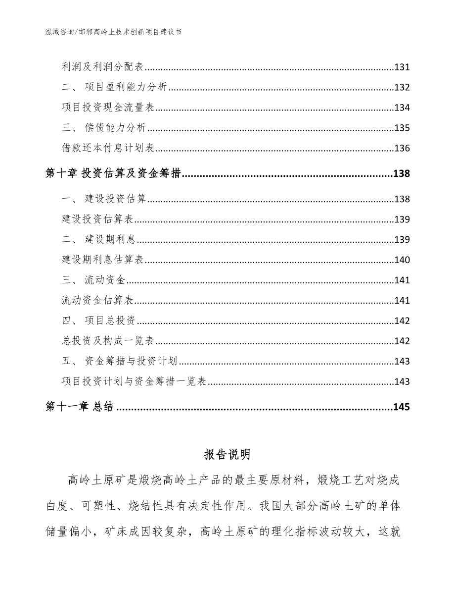 邯郸高岭土技术创新项目建议书_模板参考_第4页