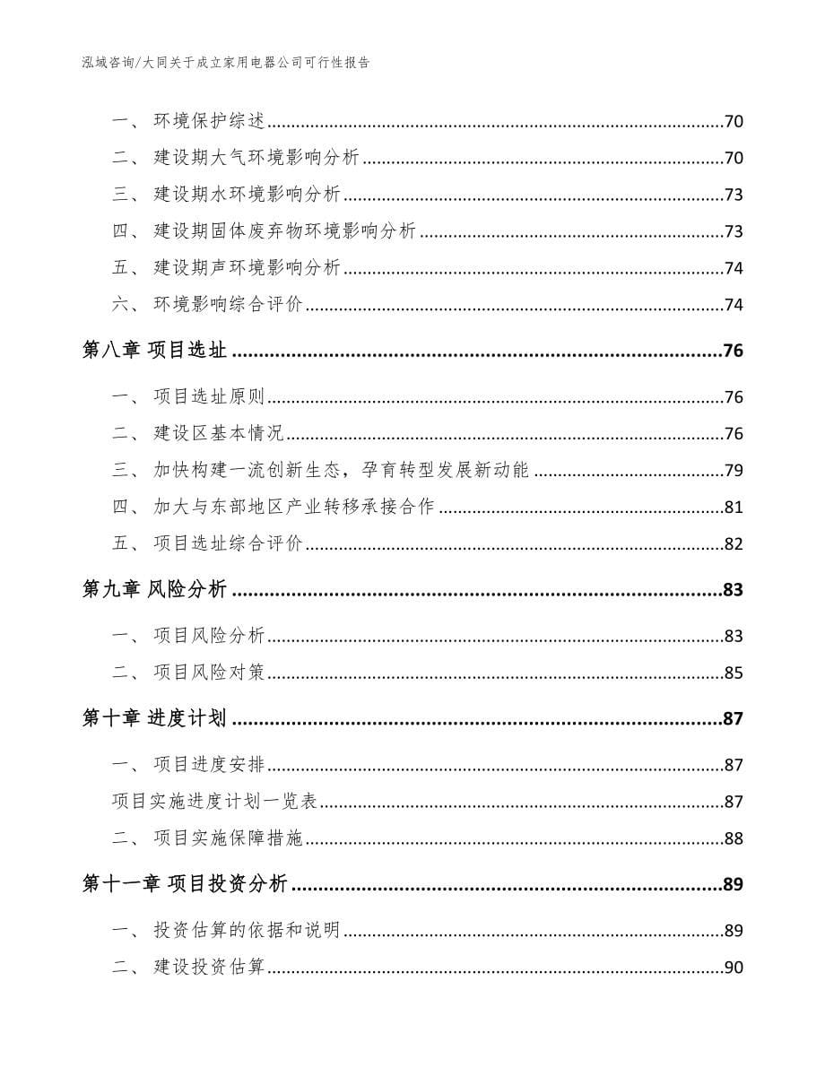 大同关于成立家用电器公司可行性报告参考模板_第5页