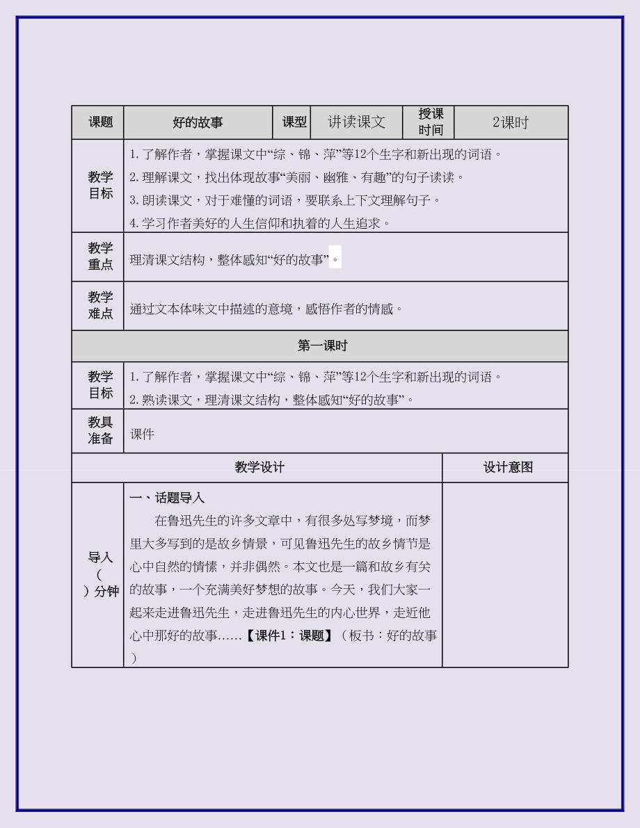 【小学教育】人教部编版小学语文六年级上册：25好的故事教案(精品课教案)-创意教学设计_第2页