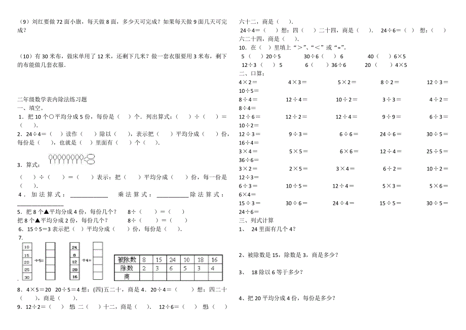 (完整版)二年级数学表内除法练习题1.doc_第2页