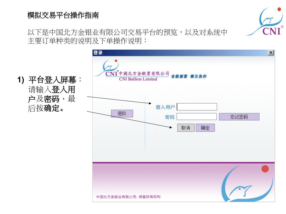 平台登入屏幕请输入登入用户及密码最后按确定_第1页