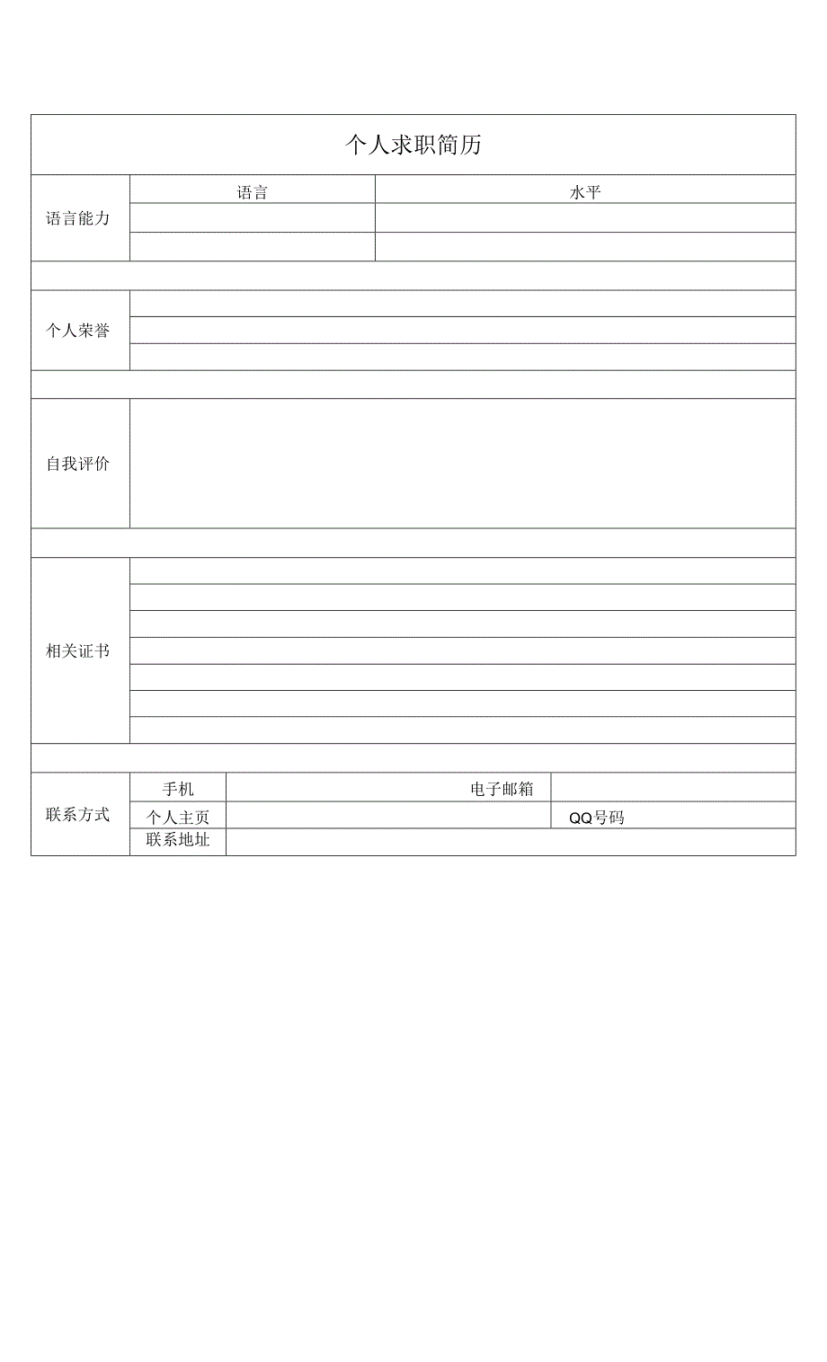 个人求职简历.docx_第2页