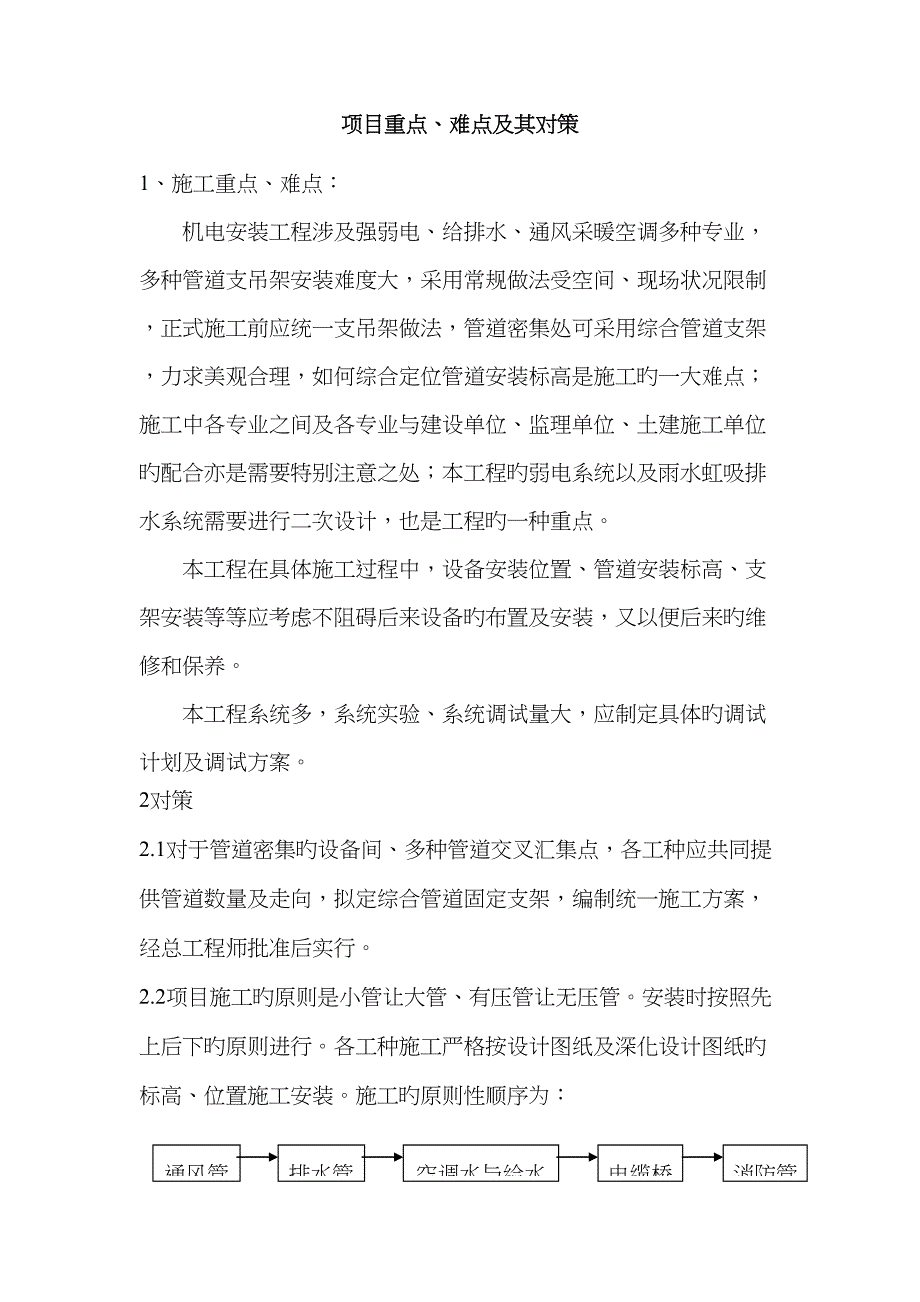 机电关键工程安装优秀标书重点难点分析及对策_第1页