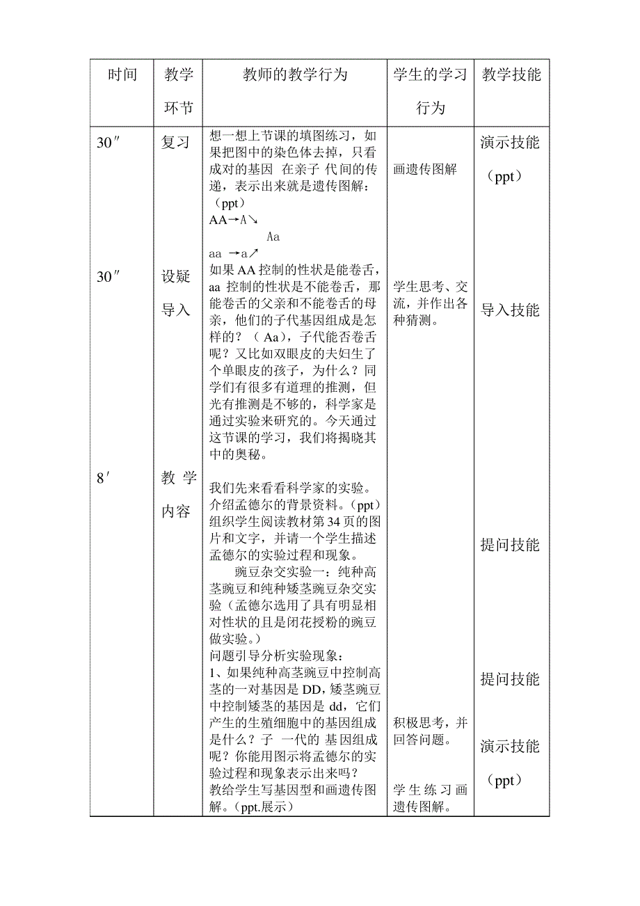 生物微格教学教案_第2页