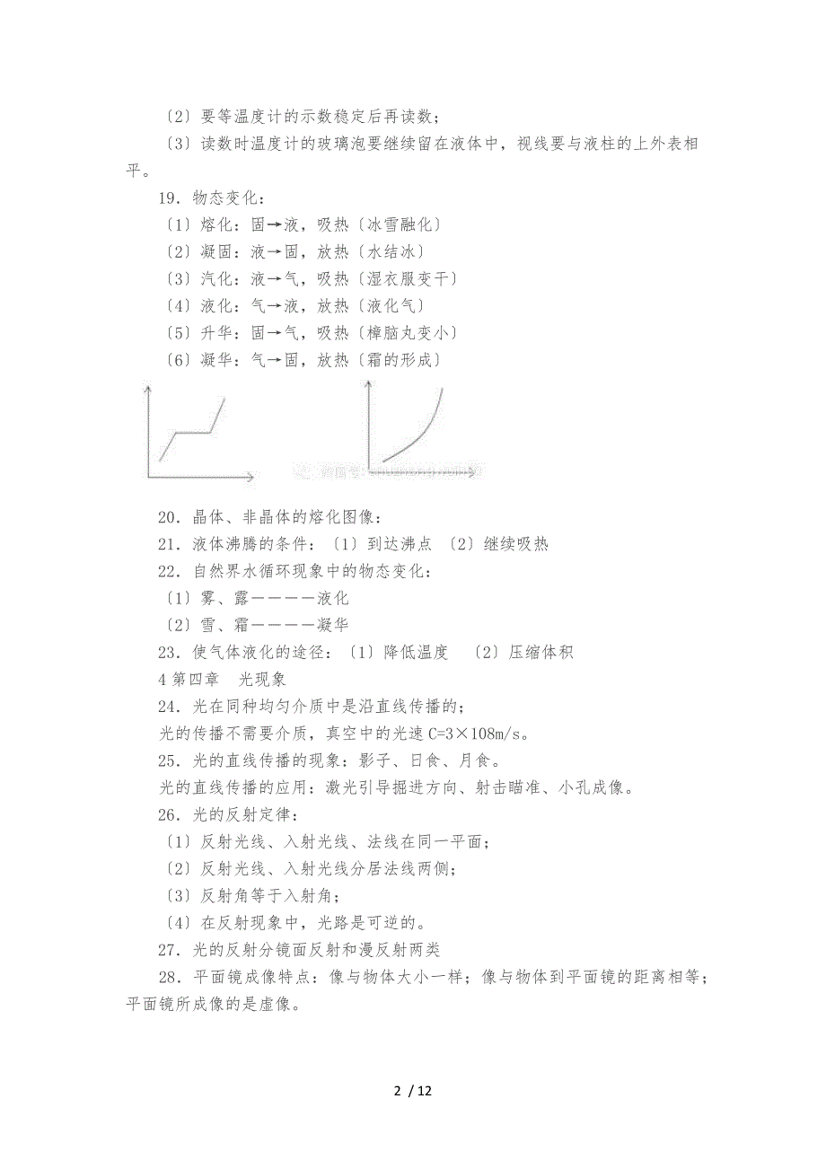 初中物理所有章节知识点复习大全(精华版)_第2页