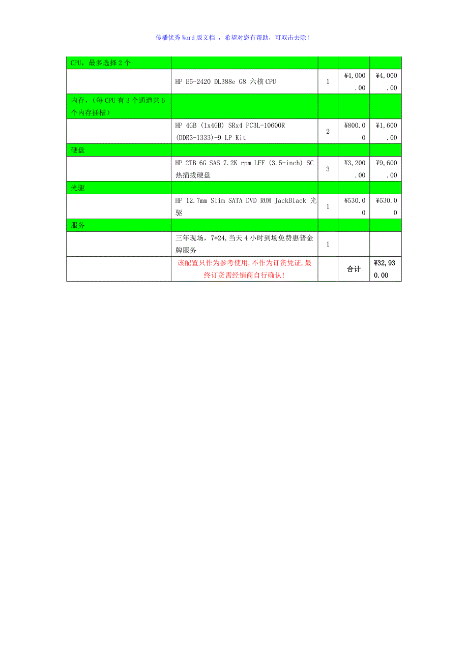 软件项目报价表Word版_第3页