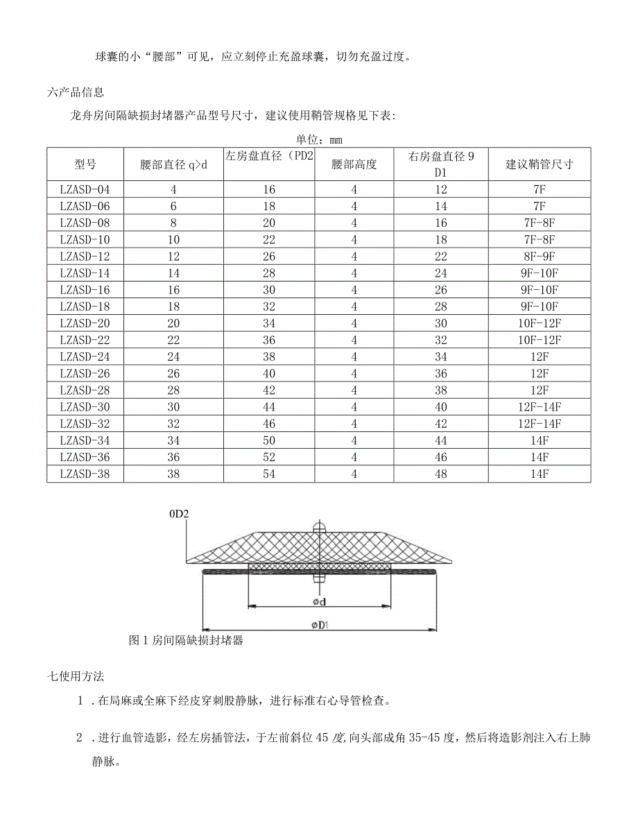 房间隔缺损(ASD)封堵器使用说明书_第5页