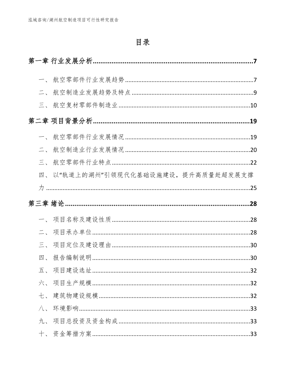 湖州航空制造项目可行性研究报告【参考范文】_第1页