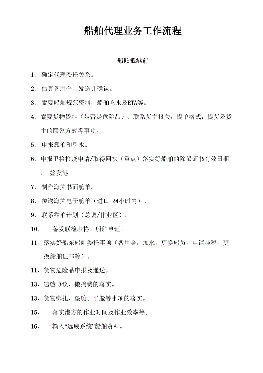 船舶代理业务工作流程_第1页