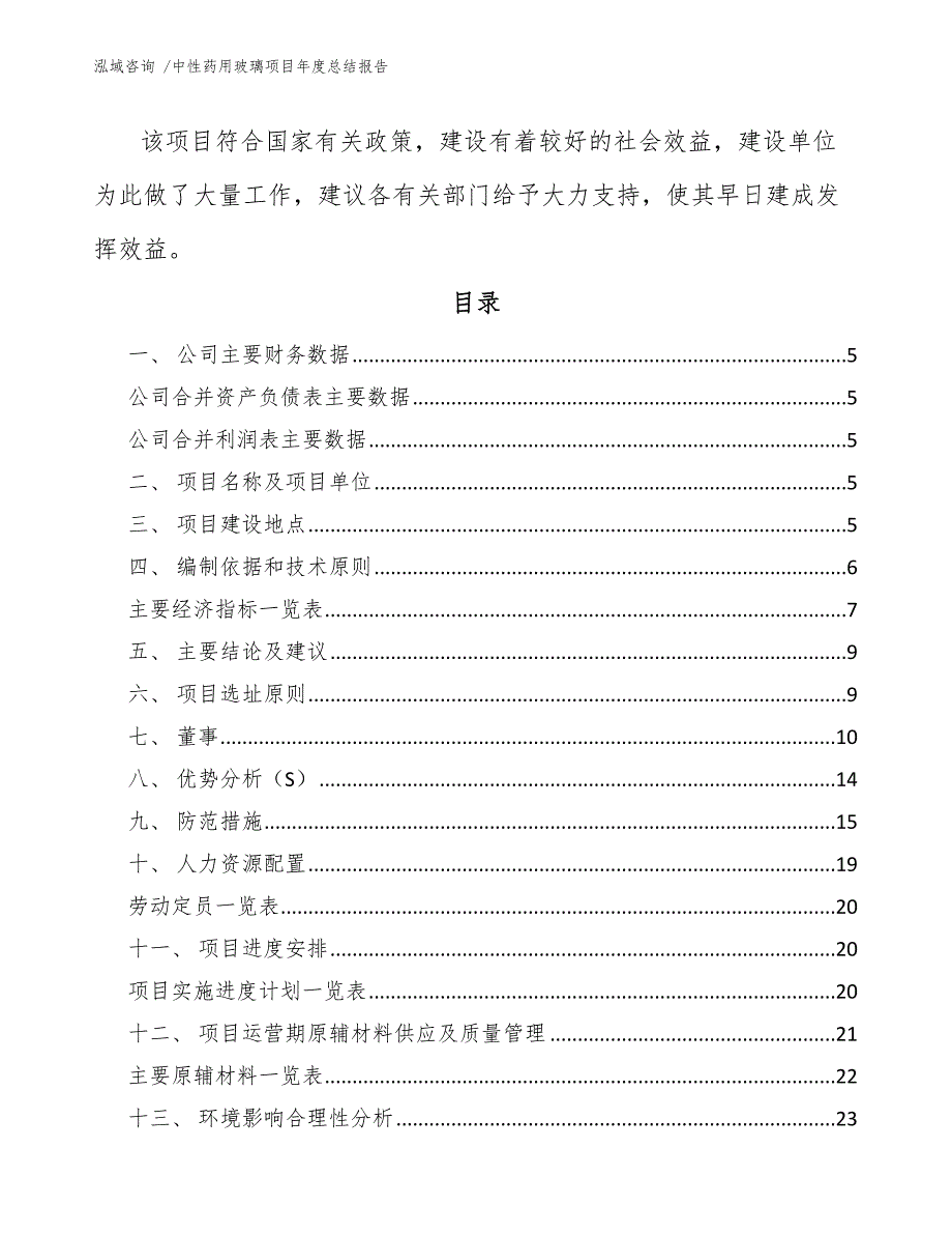 中性药用玻璃项目年度总结报告-（范文模板）_第2页