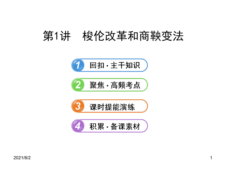 2014届高三历史一轮复习课件选修1.1.1梭伦改革和商鞅变法幻灯片_第1页