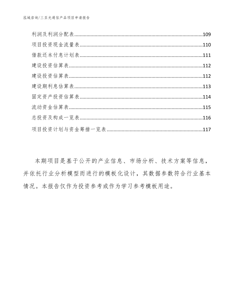 三亚光通信产品项目申请报告（模板范本）_第5页