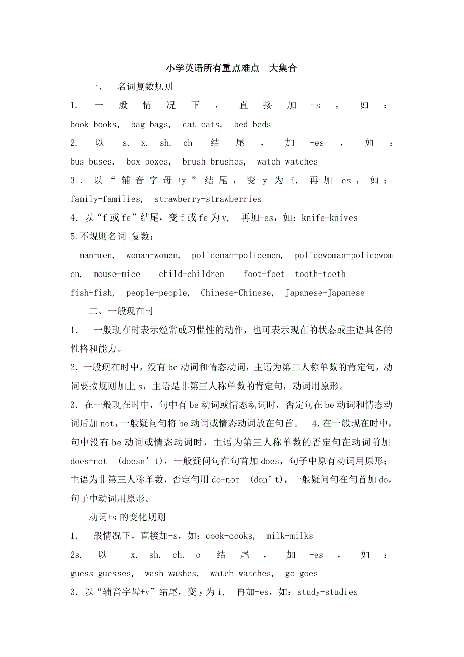 小学英语所有重点难点_第1页