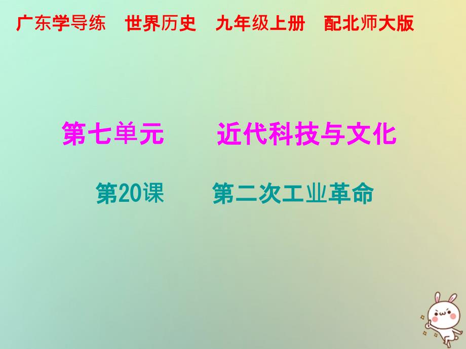 九年级历史上册第七单元近代科技与文化第20课第二次工业革命课件北师大版_第1页