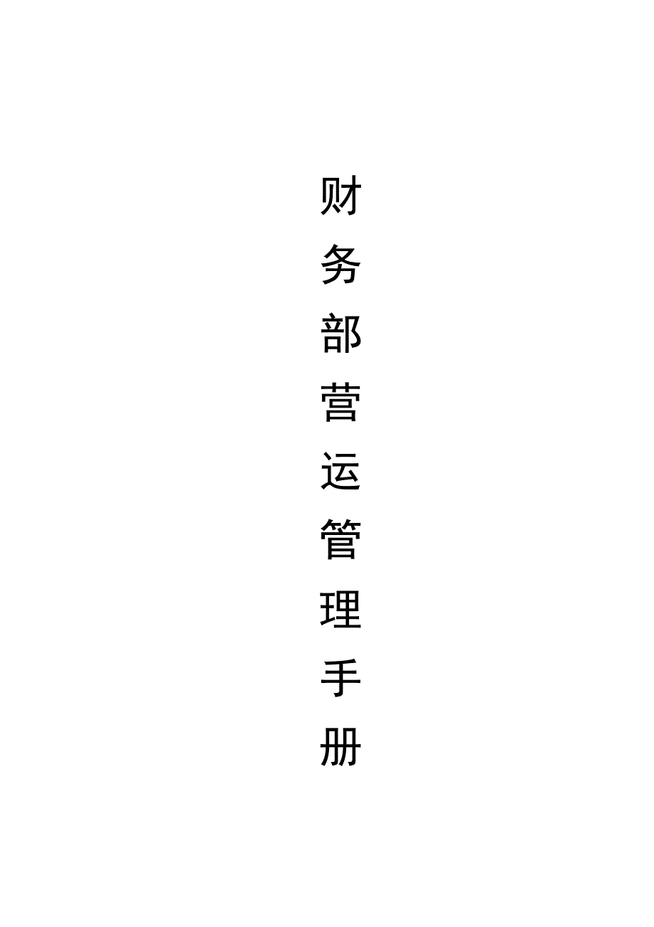 某公司财务部运营手册_第1页