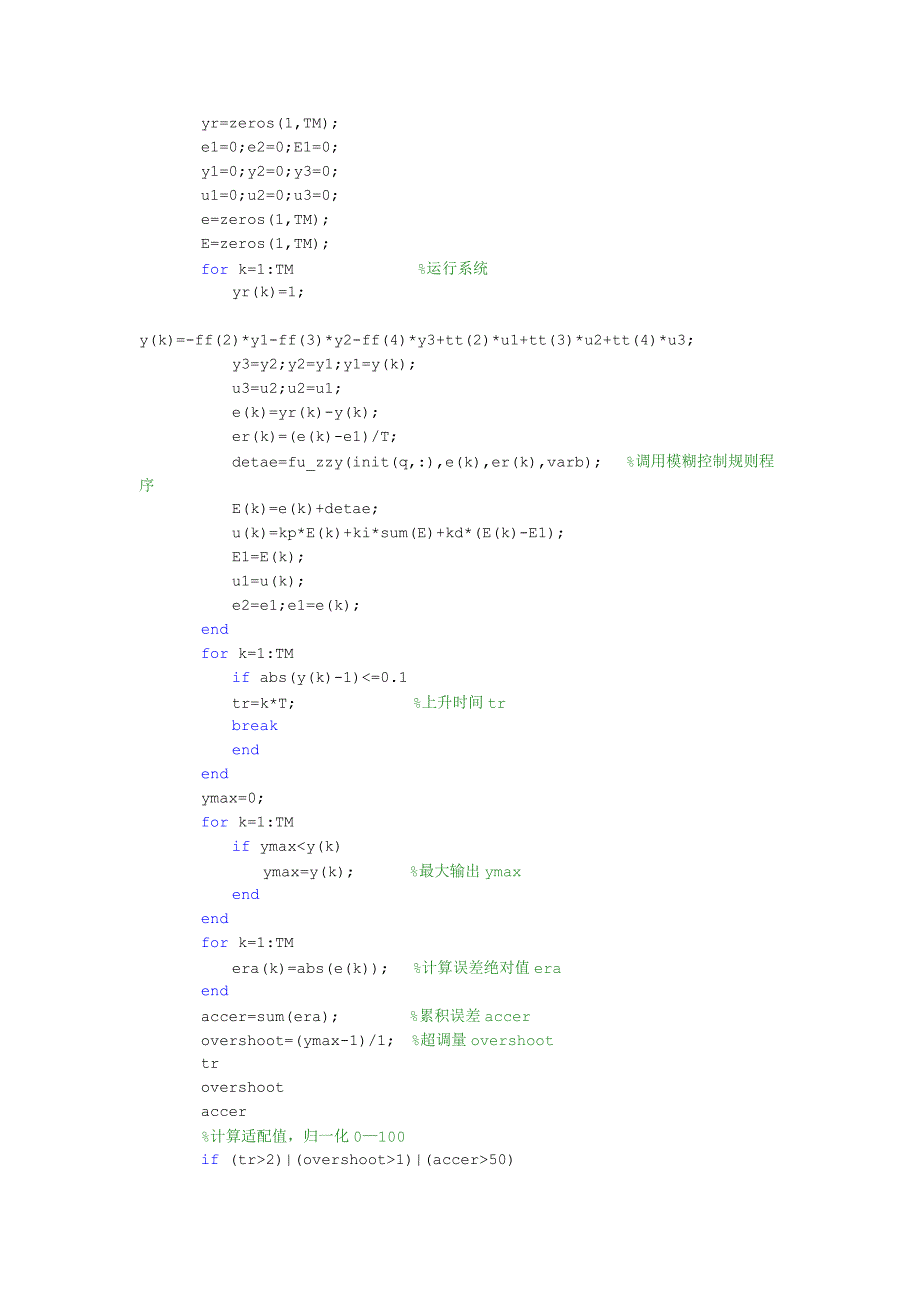 智能控制作业报告-基于遗传算法的模糊控制器最优设计_第3页