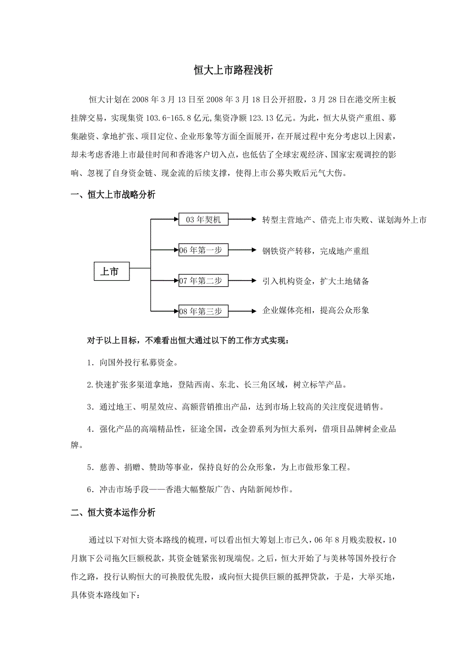 恒大上市路程浅析_第1页