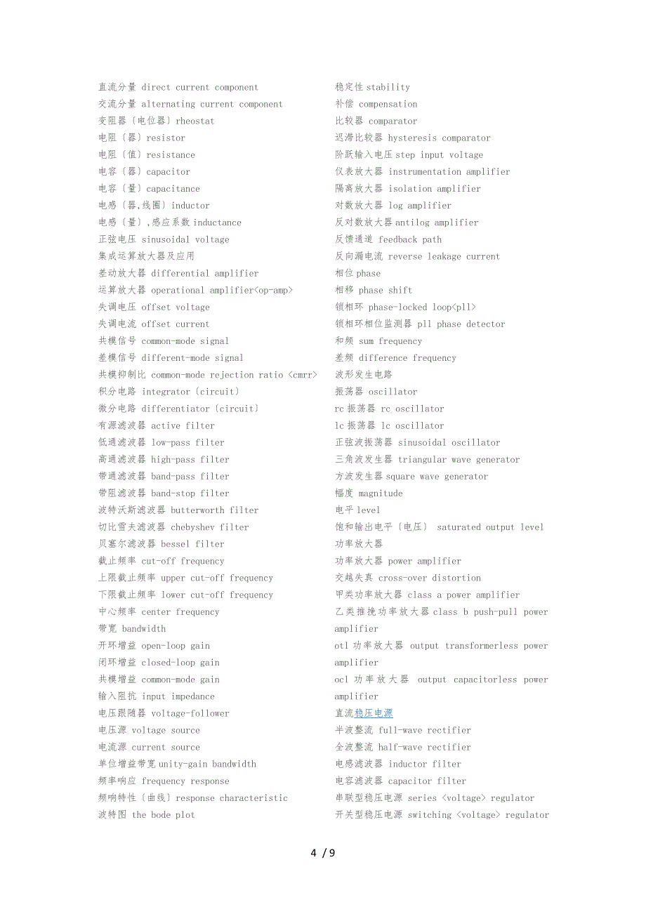 电路专业英语词汇_第4页