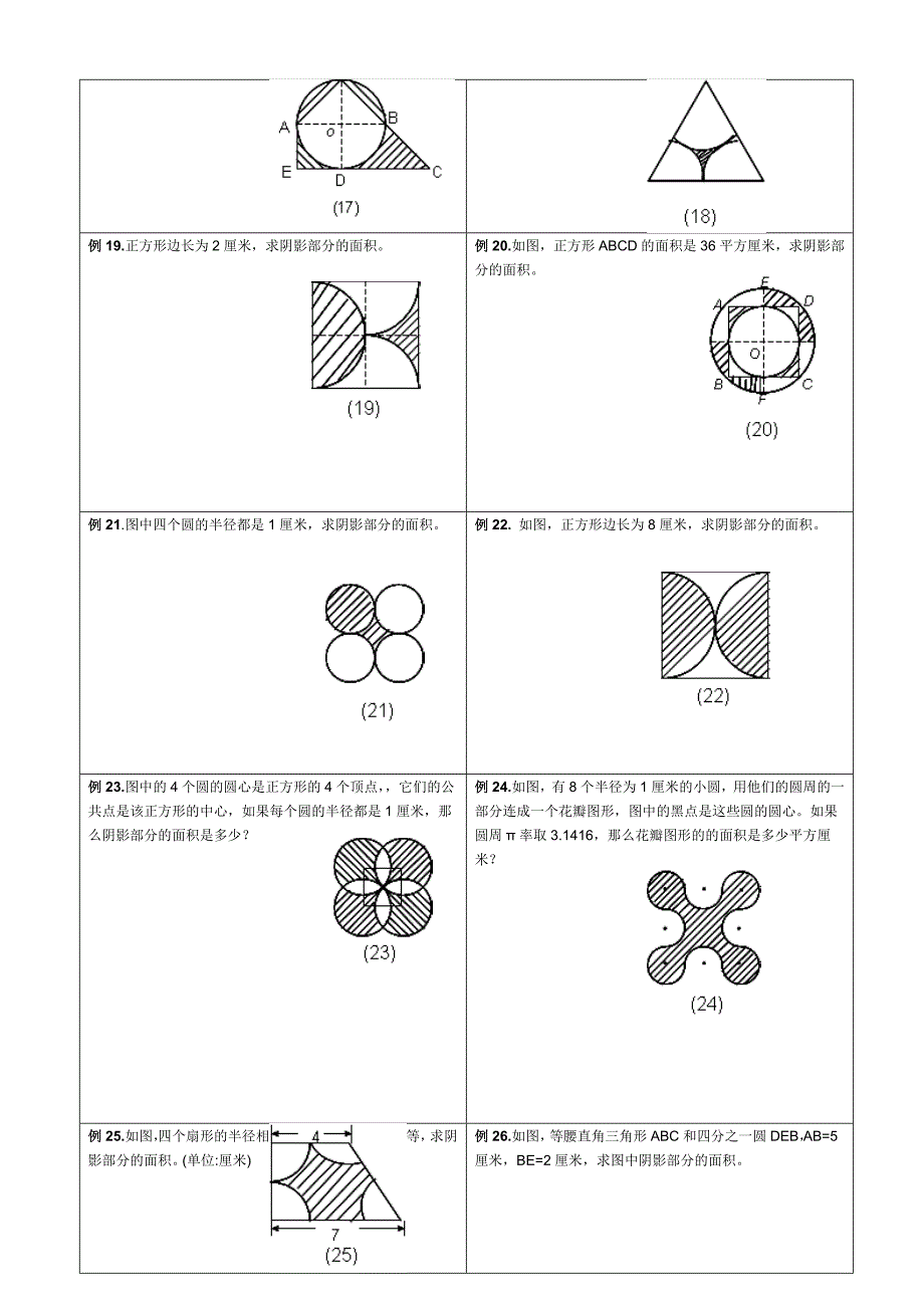 求阴影部分面积所有考点及答案_第3页