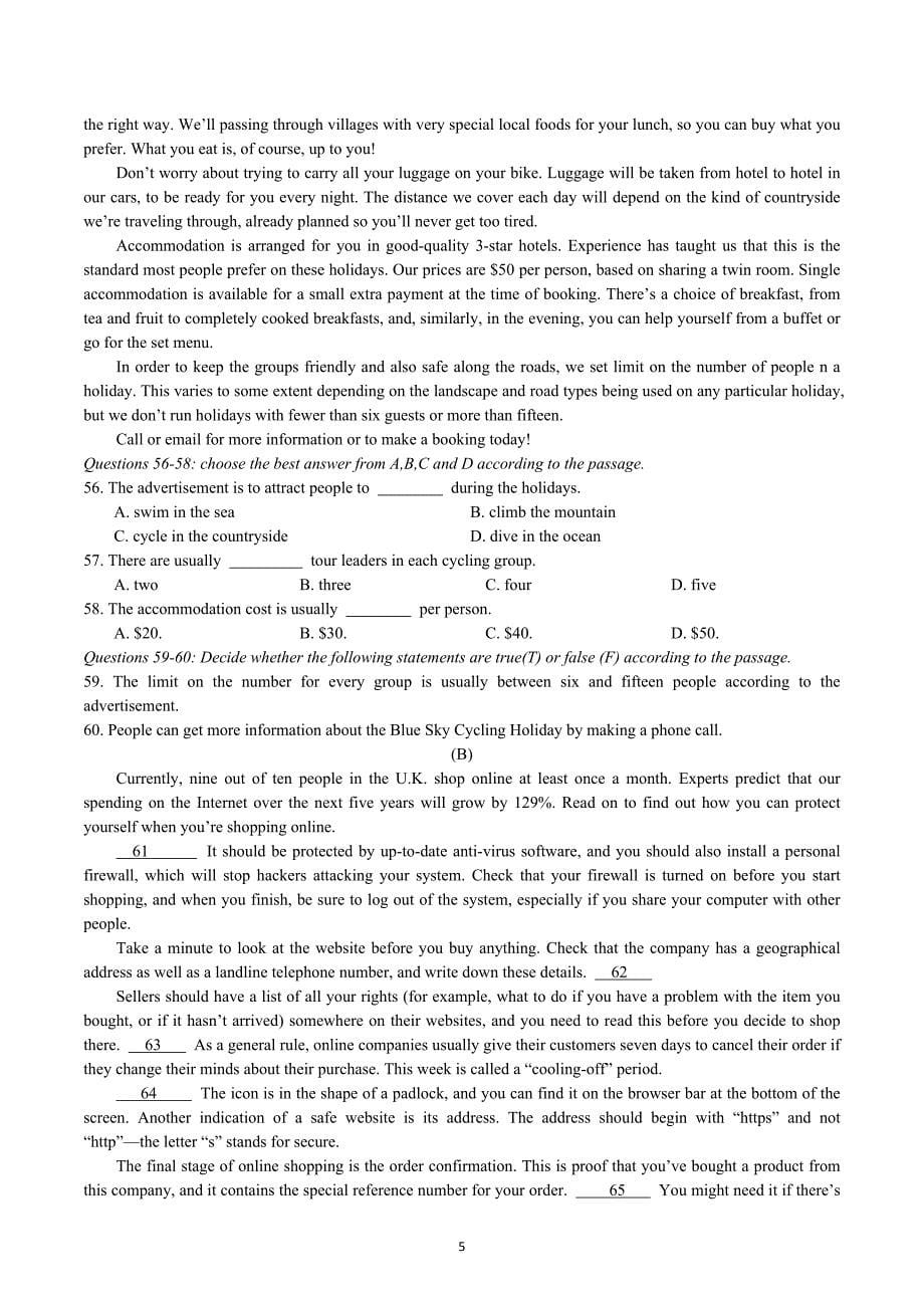 2016年全国中学生英语能力竞赛NEPCS决赛试题及答案.docx_第5页