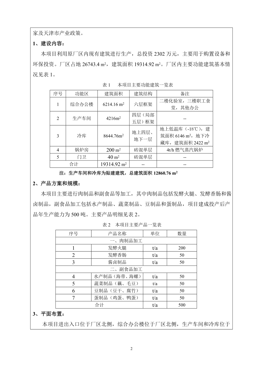 年加工300吨肉制品、200吨副食品项目环境影响评估报告.doc_第3页