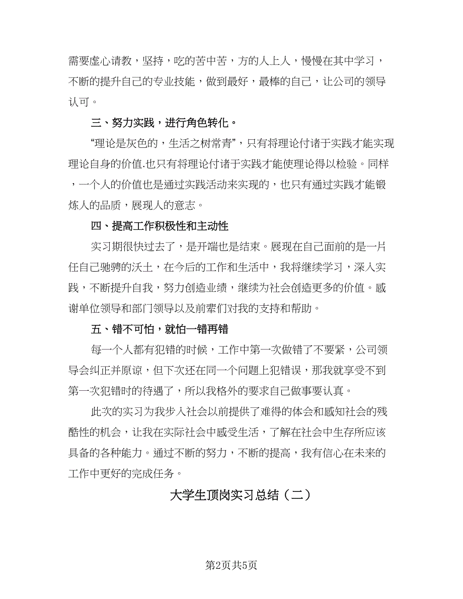 大学生顶岗实习总结（3篇）.doc_第2页