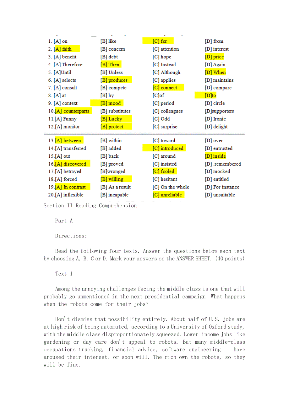 2018考研英语(一)真题及参考答案(完整版)(推荐文档).doc_第2页