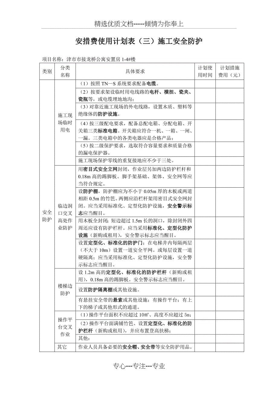 安措费使用计划表共9页_第5页