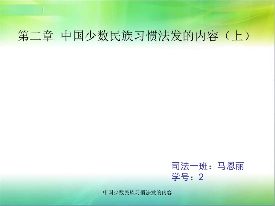 中国少数民族习惯法发的内容课件_第1页