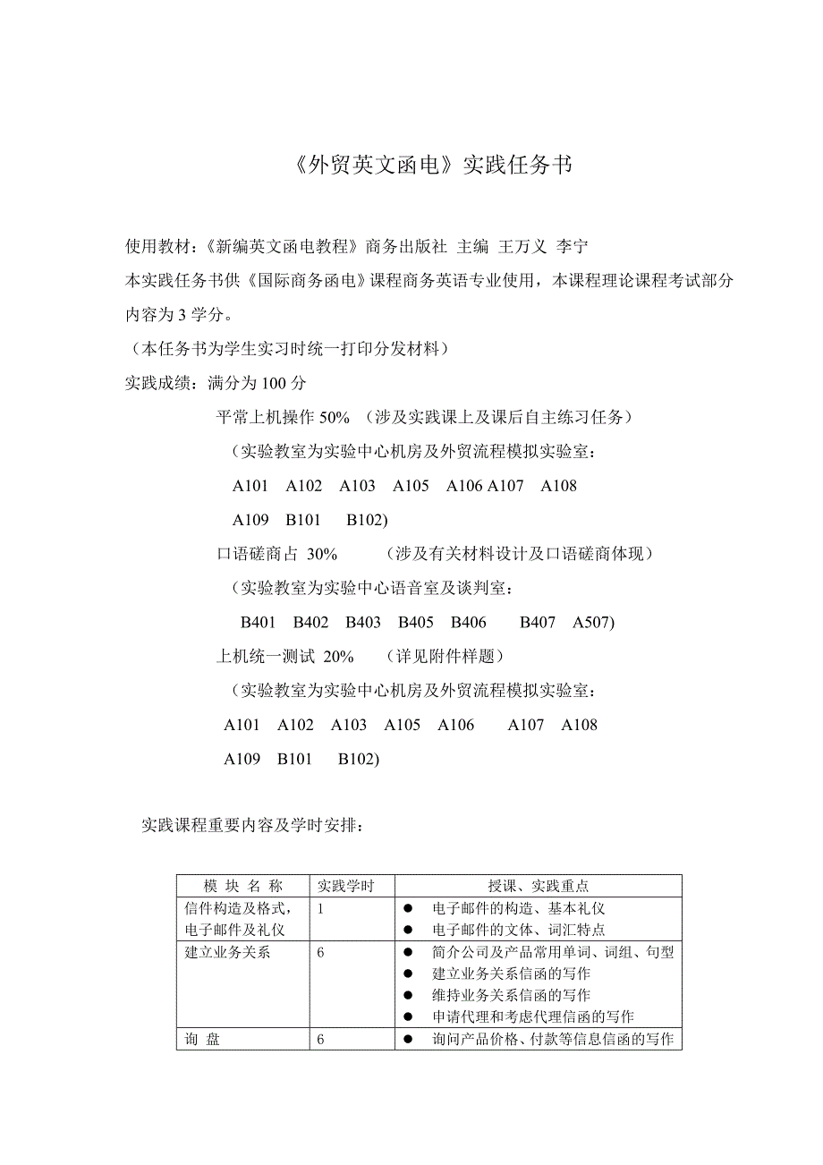 外贸英文函电实践任务书_第1页