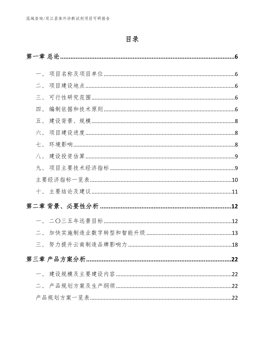 双江县体外诊断试剂项目可研报告_第1页